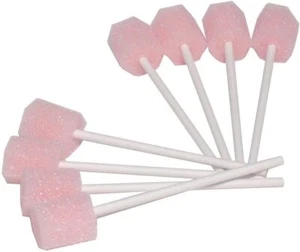 250 Oral Foam Swabs Mouth Cleansing Tooth Lollipops Swab sticks Blue/Pink/Green - Picture 1 of 6