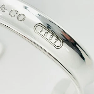Small 6" Tiffany & Co 1837 Wide Cuff Bracelet in Sterling Silver - Picture 1 of 8