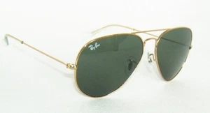 RAY BAN RB 3025 L0205 GOLD GREEN AVIATOR SUNGLASSES 58mm MEDIUM - Picture 1 of 6