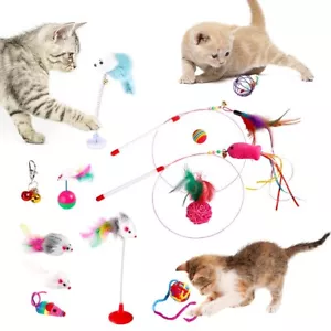 REHTRAD Pack of 13 Cat Toys, Plush Spring Mouse Colored Ball Toys for Kittens - Picture 1 of 7