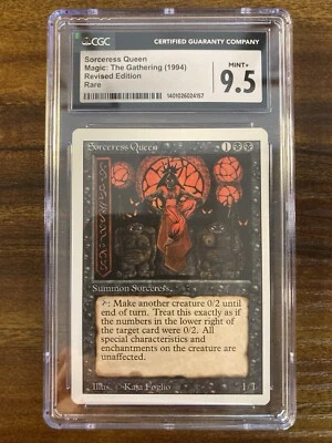 MTG ✨SORCERESS QUEEN✨ Revised Edition CGC 9.5 MINT+ RARE Creature K. Foglio Art - Image 1 of 4