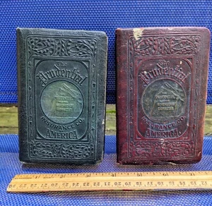 2 ANTIQUE BOOK BANKS PRUDENTIAL INSURANCE CO 1900'S JOHN NUTRY BROOKLYN NY BANK - Picture 1 of 20