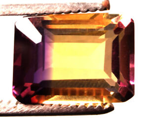 9.65 Cts. Natural Bi-Color Bolivia Ametrine Emerald Shape Certified Gemstone