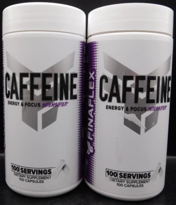 2 Pk Intensificador de Energía y Enfoque con Cafeína FinaFlex 100 Cápsulas Ea Exp: 26/11+ Nuevo Foto 1 de 4