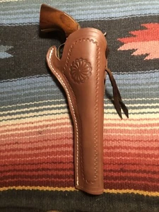 FITS Colt 1851 1861 Navy Black Powder 7.5" Western Leather Holster Slim Border - Picture 1 of 7