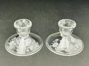 Set of 2 Vintage Avon Hummingbirds Candle Holders over 24% full lead crystal - Picture 1 of 19