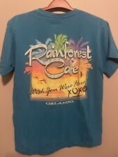 Vintage Rainforest Cafe Teal Blue Graphic T-Shirt Men’s Size Medium(C10)