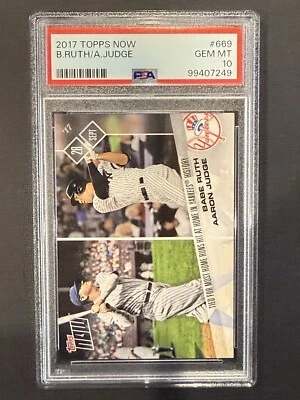 2017 TOPPS NOW AARON JUDGE BABE RUTH ROOKIE RC #669 PSA 10 Gem Mint Yankees - Image 1 of 2