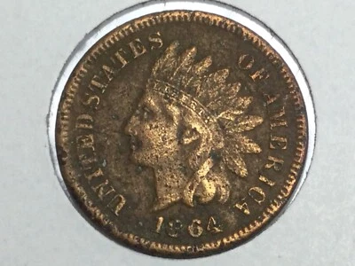 1864 L on ribbon Indian Cent low grade - Image 1 of 2