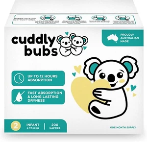 Size 2 Infant nappies (4-8kg), 200 nappies, One Month Supply - Picture 1 of 6