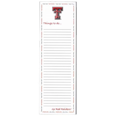 Texas Tech Red Raiders Magnetic To Do List Pad Cover