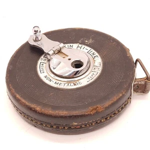 Vintage Lufkin Hi Line Non Metallic Cloth Tape Measure 50 Feet Saginaw MI USA - Picture 1 of 5