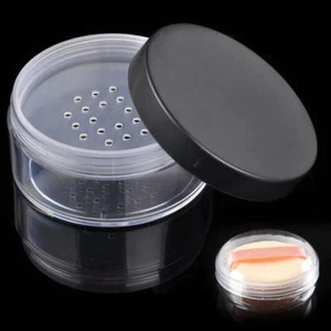 Plastic 50g Loose Powder Jar Powder Puff Box Empty Cosmetic Container for Makeup - Picture 1 of 5