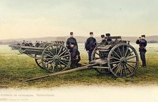 Carte Postale ancienne Soldats Suisse Artillerie de campagne (14790)