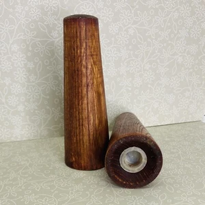 Vintage Mid Century Modern Minimalist Wooden Salt And Pepper Shakers Tall - Picture 1 of 4
