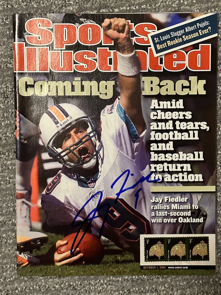 Jay Fiedler Miami Dolphins Futebol ASSINADO Esportivo Ilustrado 01/10/01 - Imagem 1 de 1