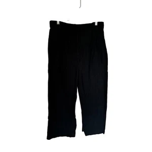 Abercrombie & Fitch Pleated Linen Wide Leg Trousers Womens Size Medium Black - Picture 1 of 4