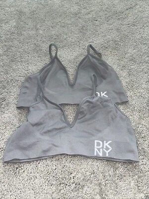 DKNY  Women's Seamless Rib Knit Bra Everyday Comfort Size M Gray Set Of 2 - Image 1 of 3