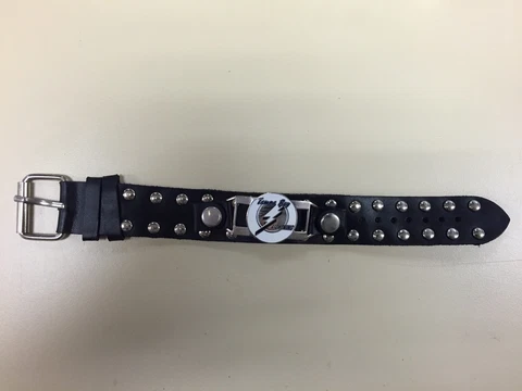 Tampa Bay Lightning Wristband Bracelet Leather Studded Cover