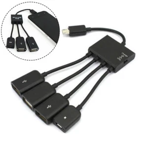 Micro USB Charging OTG Hub Splitter Cable for Smart Phone Android Tablet 4-In-1 - Photo 1 sur 10