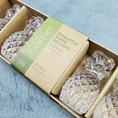 Juego de 4 candelabros cónicos pequeños de piña Williams Sonoma Foto 1 de 4