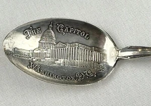 Cuchara de plata esterlina vintage, sitios de Washington DC relieve elevado 22 g, envío gratuito - Imagen 1 de 11