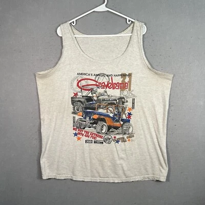 Vintage 2001 Gravalrama Off Road Racing Tank Top T Shirt Adult XL Gray Mens - Image 1 of 4