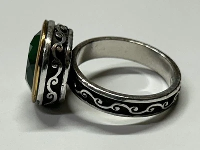 Anillo Cristal SWAROVSKI Tono Verde Esmeralda Opalescente Venusiano Brighton Talla 7 De Colección Foto 1 de 4