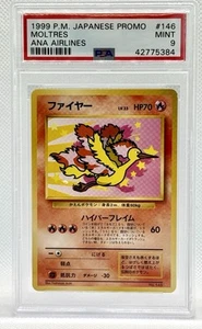 1999 Pokemon Japanese Moltres #146 ANA Airlines Promo Graded PSA-9 MINT - Picture 1 of 2