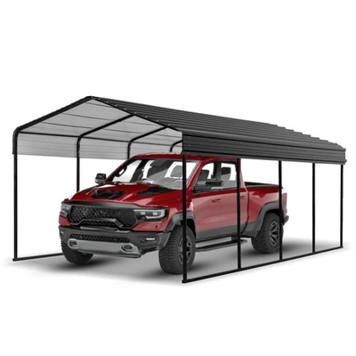 Cobertura de metal vermelho grande 12x20 resistente, galpão de garagem multiuso - Imagem 1 de 4