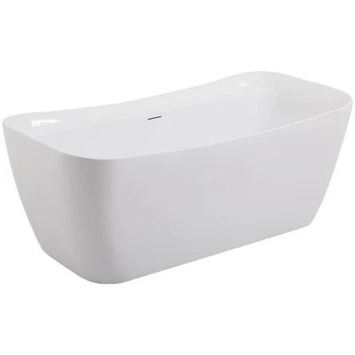 Elegante Decoración Harrieta 67" Plástico Bañera de Remojo en Blanco Brillante Foto 1 de 4