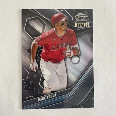 2023 Topps Chrome Black MIKE TROUT Refractor SP /199 Angels - Image 1 of 3
