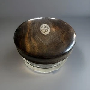 Antique Rosewood & Glass Powder Jar, C 1930 - Picture 1 of 7