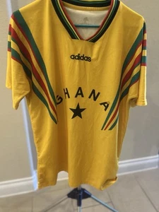Vintage Adidas Soccer Jersey Ghana Home Jersey 90s Size XL - Picture 1 of 9