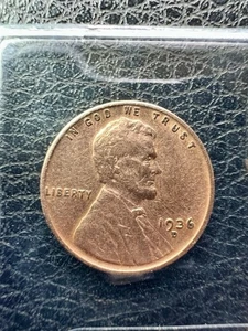 1936 D Lincoln Wheat Penny Small Date Rim Strike Through Rare Error Variety Fine - Picture 1 of 6