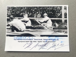 Olympiasilber 1956 Rudern 2er mit Stm. komplett signiert signed Foto 10x15 - Bild 1 von 1