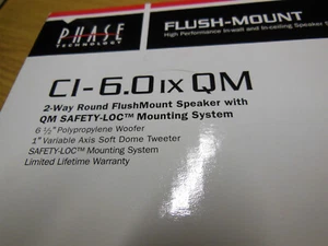 Phase Technology CI-6.0 IX QM 6.5" In-Ceiling Flush Mount Pro Audio Speaker - Picture 1 of 3