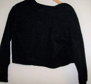 Vintage shrug sweater black Mohair and Wool Artville Size L - Picture 1 of 4