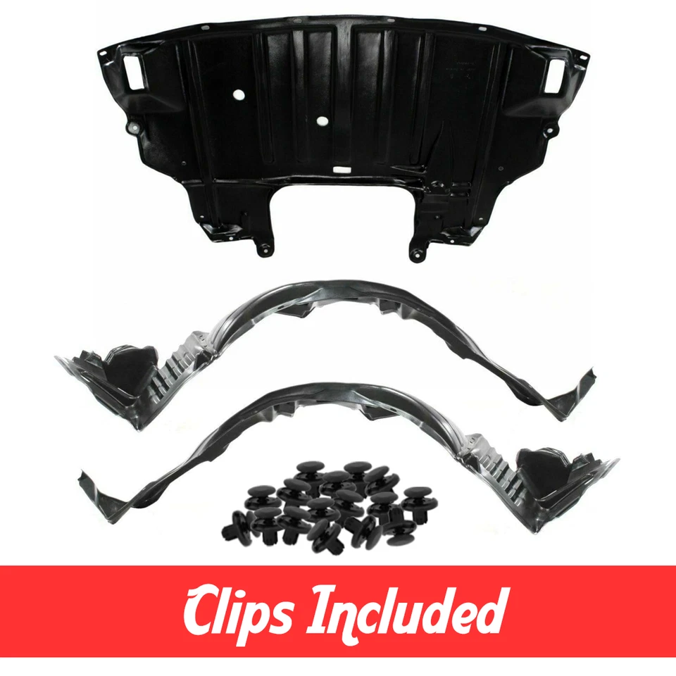 Fender Liner & Lower Engine Under Cover Set w/ Clips For 1998-2005 Lexus GS300 - Image 1 of 4