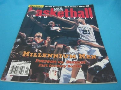 BASKETBALL BECKETT MONTHLY JANUARY 2000 ISSUE #114 TIM DUNCAN / ALLEN IVERSON - Image 1 of 2
