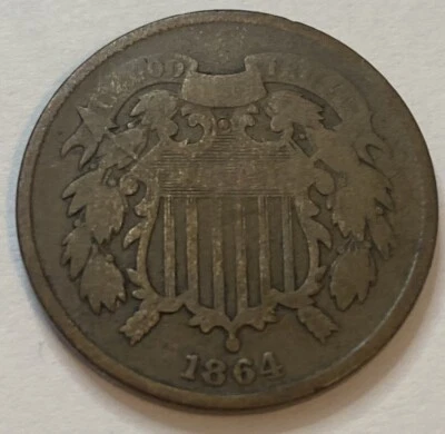 1864 - US Two Cent Piece - Exact Coin Imaged #2C45 - Image 1 of 2