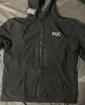 2XL Jacket Men's Hooded Black Full Zip Polyester Outdoors Pockets EQC Logo-NICE - Image 1 of 4