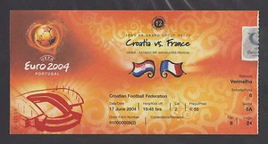 🔴Football Soccer  UEFA Cup  EURO 2004  Croatia - France in Leiria  old ticket🔴 - Picture 1 of 2