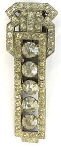 Deco Style Diamante Clip Brooch 60x31mm (M2) - Picture 1 of 2