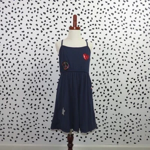 Star Ride Navy Sequin Patch Girls Sleeveless Dress Size 6X - Picture 1 of 5