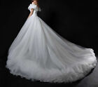 Luxury Wedding Dress Blue Cinderella Sweetheart Off Shoulder Tulle Ball Dress-