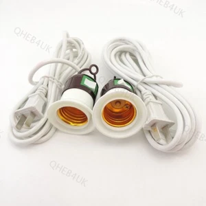 2.4M 4M E27 AC Power Cord extension Cable on/off  Switch Led Lamp Bulb Bases 7H - Picture 1 of 6