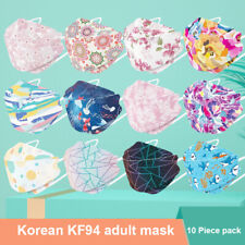 10X KF94 Mask 4 layers BFE 95% Disposable Protective Mask Face Mask with Pattern