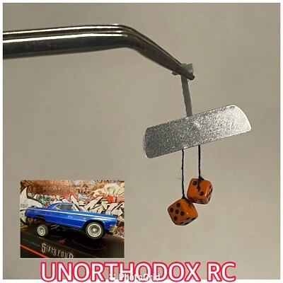 Redcat Sixty four Impala Jevries Rc Lowrider  mirror W/Hanging Dice Orange - Image 1 of 3