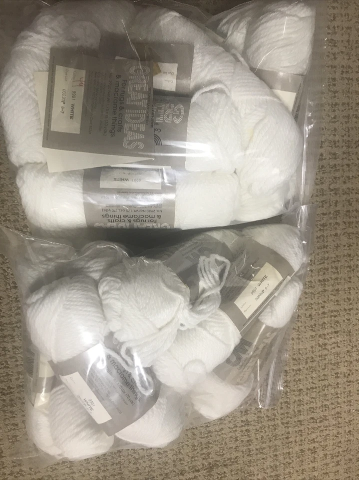 Alfombra Macramé Blanca Columbia Minerva Great Ideas De Colección 70 Yardas Lote de 16 Foto 1 de 4